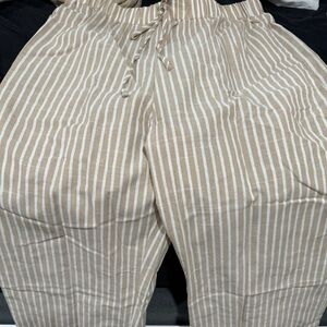 SHEIN Beige Striped Pants